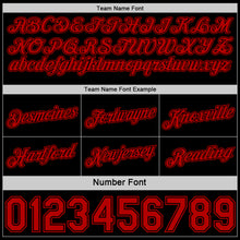 Load image into Gallery viewer, Custom Reversible Black Red Double Side Star Sublimation Basketball Suit Jersey
