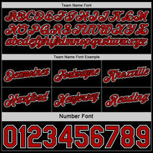 Laden Sie das Bild in den Galerie-Viewer, Custom Reversible Black Red-White Double Side Star Sublimation Basketball Suit Jersey
