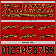 Load image into Gallery viewer, Custom Reversible Black Red-Old Gold Double Side Star Sublimation Basketball Suit Jersey
