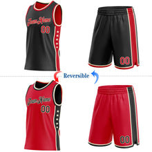 Charger l'image dans la galerie, Custom Reversible Black Red-Cream Double Side Star Sublimation Basketball Suit Jersey
