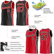 Charger l'image dans la galerie, Custom Reversible Black Red-Cream Double Side Star Sublimation Basketball Suit Jersey
