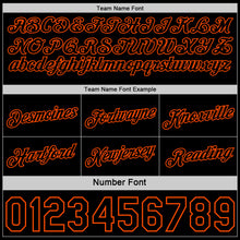 Laden Sie das Bild in den Galerie-Viewer, Custom Reversible Black Orange Double Side Star Sublimation Basketball Suit Jersey
