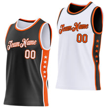 Загрузить изображение в средство просмотра галереи, Custom Reversible Black White-Orange Double Side Star Sublimation Basketball Suit Jersey

