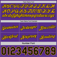 Load image into Gallery viewer, Custom Reversible Black Purple-Gold Double Side Star Sublimation Basketball Suit Jersey
