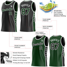 Load image into Gallery viewer, Custom Reversible Black Green-White Double Side Star Sublimation Basketball Suit Jersey
