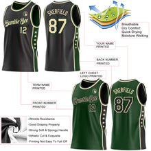 Laden Sie das Bild in den Galerie-Viewer, Custom Reversible Black Cream-Green Double Side Star Sublimation Basketball Suit Jersey
