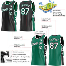 Laden Sie das Bild in den Galerie-Viewer, Custom Reversible Black White-Kelly Green Double Side Star Sublimation Basketball Suit Jersey
