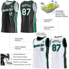 Charger l'image dans la galerie, Custom Reversible Black White-Kelly Green Double Side Star Sublimation Basketball Suit Jersey
