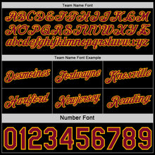 Laden Sie das Bild in den Galerie-Viewer, Custom Reversible Black Crimson-Gold Double Side Star Sublimation Basketball Suit Jersey
