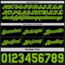 Load image into Gallery viewer, Custom Reversible Black Neon Green Double Side Star Sublimation Basketball Suit Jersey
