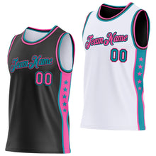 Charger l'image dans la galerie, Custom Reversible Black Pink-Teal Double Side Star Sublimation Basketball Suit Jersey
