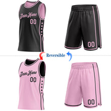 Charger l'image dans la galerie, Custom Reversible Black Light Pink Double Side Star Sublimation Basketball Suit Jersey
