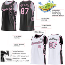 Загрузить изображение в средство просмотра галереи, Custom Reversible Black Light Pink Double Side Star Sublimation Basketball Suit Jersey
