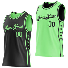 Laden Sie das Bild in den Galerie-Viewer, Custom Reversible Black Pea Green Double Side Star Sublimation Basketball Suit Jersey
