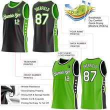Загрузить изображение в средство просмотра галереи, Custom Reversible Black White-Aurora Green Double Side Star Sublimation Basketball Suit Jersey
