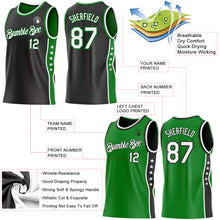 Laden Sie das Bild in den Galerie-Viewer, Custom Reversible Black White-Grass Green Double Side Star Sublimation Basketball Suit Jersey
