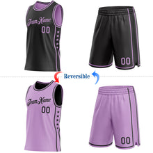 Charger l'image dans la galerie, Custom Reversible Black Light Purple Double Side Star Sublimation Basketball Suit Jersey

