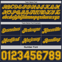 Load image into Gallery viewer, Custom Reversible Navy Gold Double Side Star Sublimation Basketball Suit Jersey
