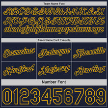 Load image into Gallery viewer, Custom Reversible Navy Gold Double Side Star Sublimation Basketball Suit Jersey

