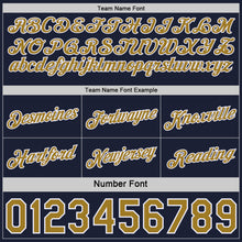 Load image into Gallery viewer, Custom Reversible Navy Old Gold-White Double Side Star Sublimation Basketball Suit Jersey

