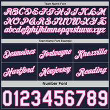 Load image into Gallery viewer, Custom Reversible Navy White-Pink Double Side Star Sublimation Basketball Suit Jersey
