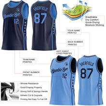 Load image into Gallery viewer, Custom Reversible Navy Lakes Blue Double Side Star Sublimation Basketball Suit Jersey
