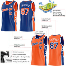 Load image into Gallery viewer, Custom Reversible Royal Orange-White Double Side Star Sublimation Basketball Suit Jersey
