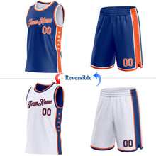 Загрузить изображение в средство просмотра галереи, Custom Reversible Royal Orange-White Double Side Star Sublimation Basketball Suit Jersey

