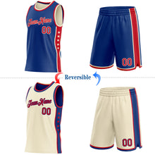Load image into Gallery viewer, Custom Reversible Royal Red-Cream Double Side Star Sublimation Basketball Suit Jersey
