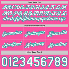 Load image into Gallery viewer, Custom Reversible Pink White-Aqua Double Side Star Sublimation Basketball Suit Jersey
