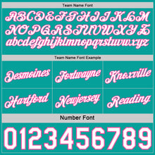 Load image into Gallery viewer, Custom Reversible Pink White-Aqua Double Side Star Sublimation Basketball Suit Jersey
