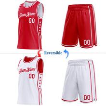 Charger l'image dans la galerie, Custom Reversible Red White Double Side Star Sublimation Basketball Suit Jersey
