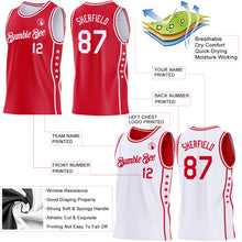 Charger l'image dans la galerie, Custom Reversible Red White Double Side Star Sublimation Basketball Suit Jersey
