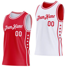 Charger l'image dans la galerie, Custom Reversible Red White Double Side Star Sublimation Basketball Suit Jersey
