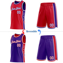 Charger l'image dans la galerie, Custom Reversible Red White-Purple Double Side Star Sublimation Basketball Suit Jersey
