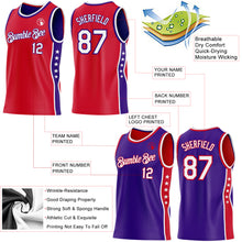 Charger l'image dans la galerie, Custom Reversible Red White-Purple Double Side Star Sublimation Basketball Suit Jersey
