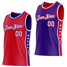 Charger l'image dans la galerie, Custom Reversible Red White-Purple Double Side Star Sublimation Basketball Suit Jersey
