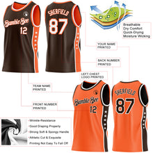 Charger l'image dans la galerie, Custom Reversible Brown White-Orange Double Side Star Sublimation Basketball Suit Jersey
