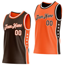 Charger l'image dans la galerie, Custom Reversible Brown White-Orange Double Side Star Sublimation Basketball Suit Jersey
