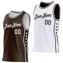 Charger l'image dans la galerie, Custom Reversible Brown White Double Side Star Sublimation Basketball Suit Jersey
