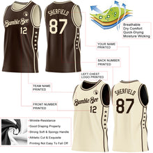 Charger l'image dans la galerie, Custom Reversible Brown Cream Double Side Star Sublimation Basketball Suit Jersey
