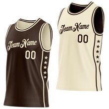 Charger l'image dans la galerie, Custom Reversible Brown Cream Double Side Star Sublimation Basketball Suit Jersey
