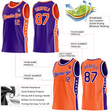 Load image into Gallery viewer, Custom Reversible Purple Orange-White Double Side Star Sublimation Basketball Suit Jersey
