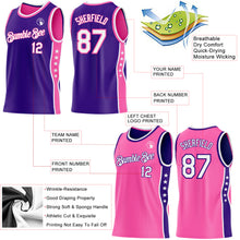 Laden Sie das Bild in den Galerie-Viewer, Custom Reversible Purple White-Pink Double Side Star Sublimation Basketball Suit Jersey
