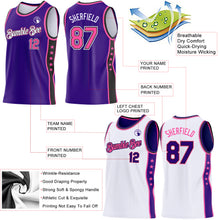 Charger l'image dans la galerie, Custom Reversible Purple Pink White-Black Double Side Star Sublimation Basketball Suit Jersey
