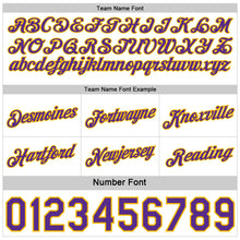 Charger l'image dans la galerie, Custom Reversible Purple White-Gold Double Side Star Sublimation Basketball Suit Jersey
