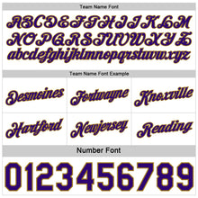 Load image into Gallery viewer, Custom Reversible Purple White-Old Gold Double Side Star Sublimation Basketball Suit Jersey

