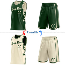 Laden Sie das Bild in den Galerie-Viewer, Custom Reversible Green Cream Double Side Star Sublimation Basketball Suit Jersey
