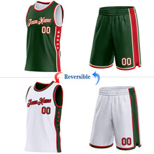 Загрузить изображение в средство просмотра галереи, Custom Reversible Green Cream-Red Double Side Star Sublimation Basketball Suit Jersey
