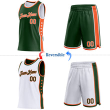 Laden Sie das Bild in den Galerie-Viewer, Custom Reversible Green Orange-White Double Side Star Sublimation Basketball Suit Jersey
